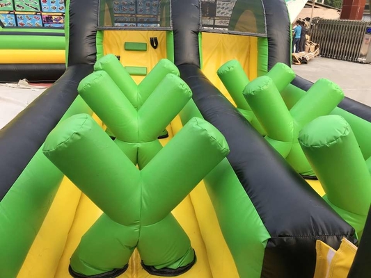 Curso de obstáculo inflável portátil de encerado do PVC para o adulto da raça de obstáculo dos eventos