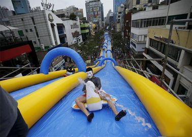 Período de longa vida inflável gigante azul feito sob encomenda do evento da rua da cidade da corrediça de água
