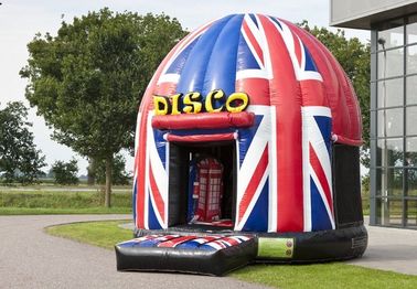 Casa engraçada Union Jack do leão-de-chácara do disco, casa de salto inflável potável do PVC