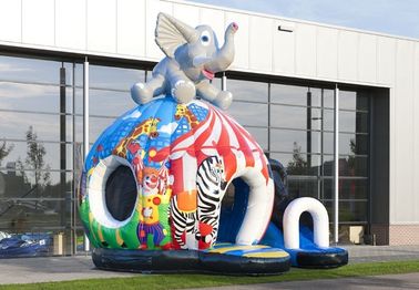 Do circo inflável do divertimento do leão-de-chácara do disco do elefante casa exterior do salto para crianças