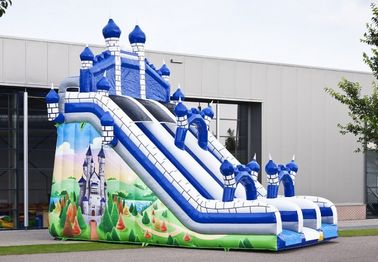 Salto de Comelot do castelo azul grandes e corrediça Inflatables com parede de escalada