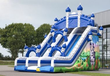 Salto de Comelot do castelo azul grandes e corrediça Inflatables com parede de escalada