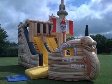 Casa de salto combinado inflável da corrediça do navio de pirata para a festa de anos
