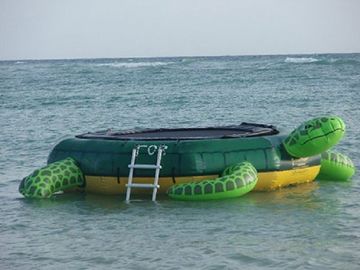 Impressão inflável exterior verde do logotipo do trampolim da água dos eventos
