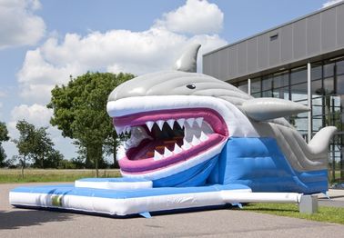 O castelo de salto do tubarão EN14960 áspero infla a categoria comercial combinado