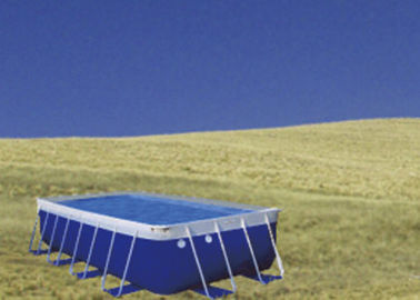 Associação azul do quadro do metal da armação de aço do PVC, piscina estabelecida fácil com acessórios