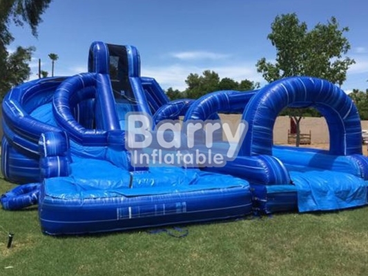Quintal louco Barry Inflatable Water Slides do dinheiro cor amarela e azul de 17ft
