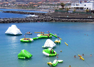 Parque de flutuação inflável da água do mar, parque inflável final comercial da corrediça