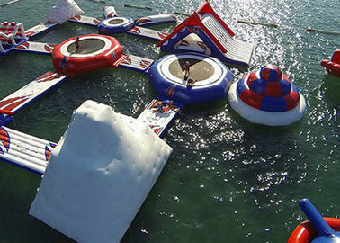 Ilha inflável de flutuação popular, equipamento inflável aquático do parque da água para o adulto