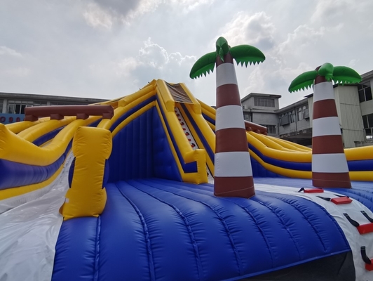 Parque de diversões inflável exterior do PVC com o castelo comercial do leão-de-chácara das corrediças