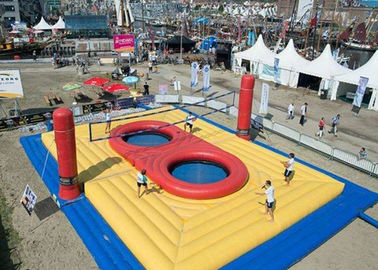 Encalhe a corte de voleibol inflável para o arrendamento/campo inflável de salto do voleibol do trampolim