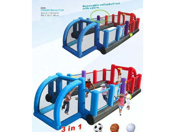 Jogos infláveis 3 dos esportes das crianças em 1 campo nflatable do futebol/futebol/corte