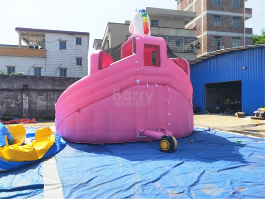 Do parque inflável das águas subterrâneas de Commerical corrediça cor-de-rosa móvel da princesa Bouncer With Pool