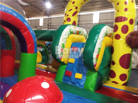 da selva inflável do campo de jogos da corrediça do leão-de-chácara do parque de diversões do PVC de 0.55mm tema animal