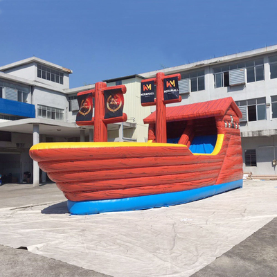 Do barco combinado do navio de pirata do Pvc corrediça inflável da casa do salto para o partido