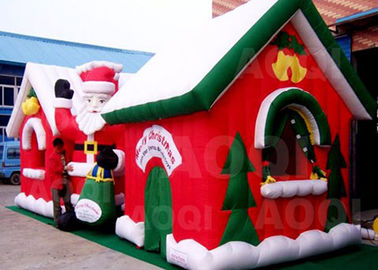 Decoração inflável personalizada de Santa Claus Bouncy Castle For Xmas do Feliz Natal