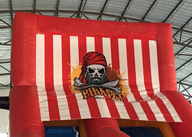Barco inflável vermelho do pirata/campo de jogos inflável cidade inflável do divertimento do navio de pirata