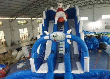 Corrediça inflável comercial com associação, corrediça do urso preguiçoso azul de água inflável gigante