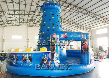 Crianças azuis tipo de escalada inflável congelado arena esportiva inflável material da parede do PVC