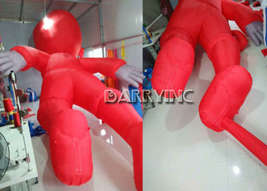 Desenhos animados infláveis vermelhos de anúncio gigantes exteriores habilitados do herói de Inflatables do CE