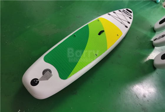 A placa inflável verde e amarela personalizada do SUP levanta-se Paddleboard