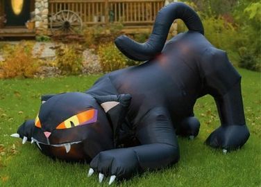 Gato preto de anúncio gigante exterior de Inflatables do certificado do CE para o festival de Dia das Bruxas