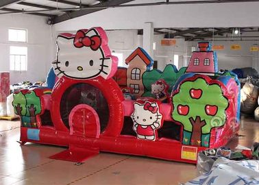 Campo de jogos inflável da criança de Hello Kitty com corrediça, castelo Bouncy adulto comercial