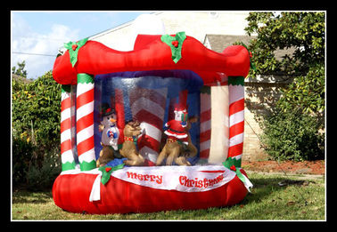 Casas surpreendentes do salto do partido das crianças do leão-de-chácara inflável vermelho do armazém do Natal
