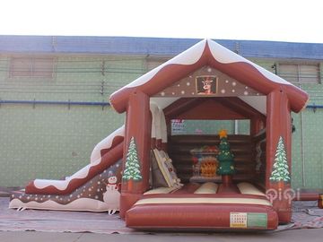 Corrediça da casa do salto das decorações de Inflatables do Natal combinado com corrediça durante o inverno