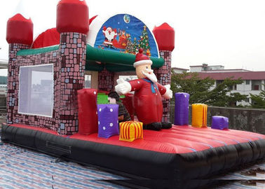 Campo de jogos inflável da criança de Jungel, castelo Bouncy exterior da casa de Papai Noel