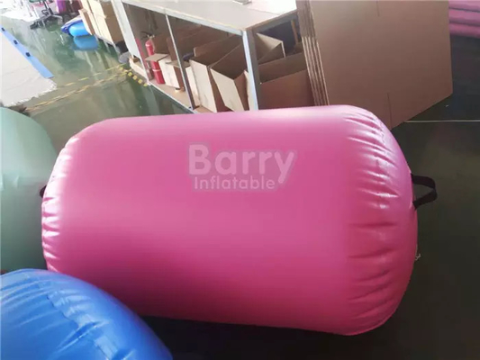 Barril de rolo de ar inflável de 75 cm e 90 cm de diâmetro fácil de mover cor rosa