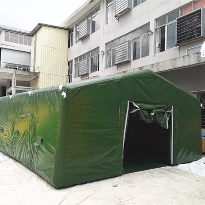 Abrigo de barraca inflável verde de lona de pvc profissional com serigrafia