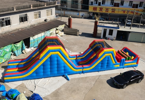 Casa inflável colorida do salto do curso de obstáculo 5k do PVC para crianças e adultos