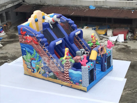 do mundo exterior comercial do mar do leão-de-chácara do PVC de 0.55mm as crianças infláveis deslizam brinquedos