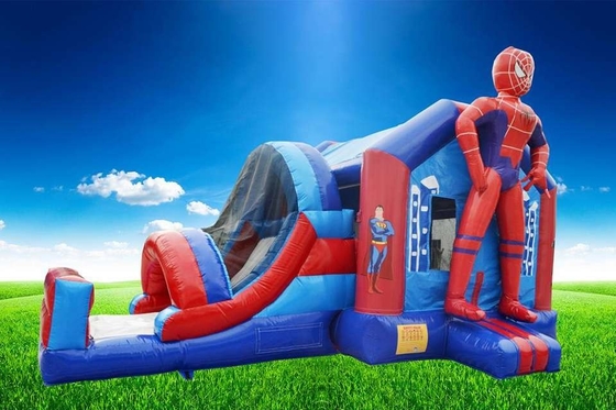 Casa combinado inflável do salto do super-herói da aventura exterior do homem-aranha com corrediça