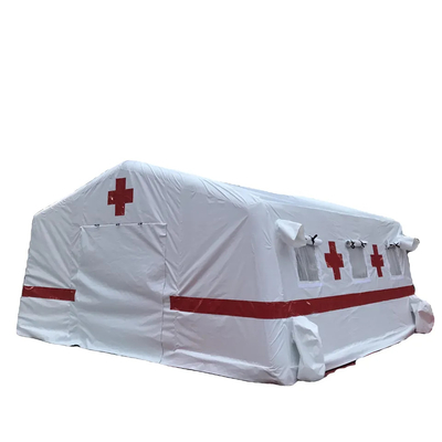 De encerado apertado do Pvc do ar barraca inflável transversal vermelha dos primeiros socorros do hospital da barraca