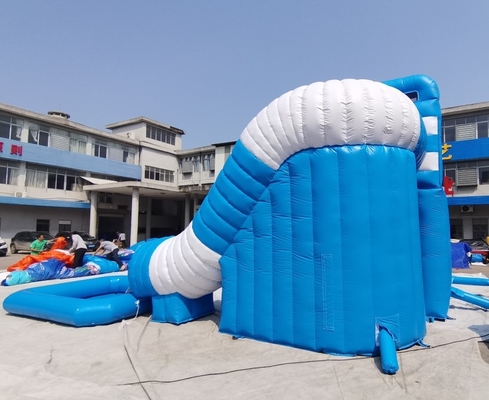 Impressão inflável de Digitas da corrediça dobro de corrediças de água de Jumper Combo Castle Pool Inflatable grande