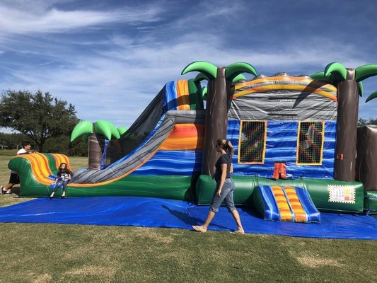 Curso de obstáculo inflável da corrida da casa 5k do salto do PVC para crianças