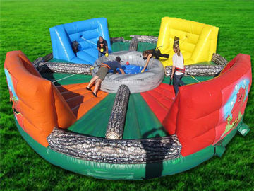 Jogos interativos infláveis exteriores, tirantes com mola que correm o jogo com fome inflável do hipopótamo dos esportes