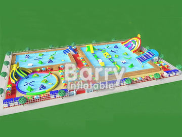 Campo de jogos inflável portátil do parque da água do projeto novo com o parque da corrediça do elefante para o verão