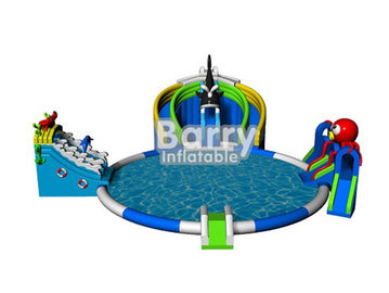 Importação dos jogos infláveis do parque de diversões da porcelana, associação inflável da corrediça do parque da água do seaworld