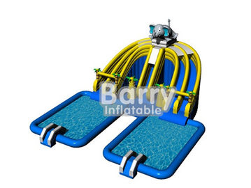 o parque móvel inflável animal profissional da água, parque de diversões exterior monta com 2 piscinas