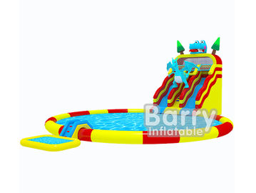 O parque de diversões personalizado brinca o parque inflável jurássico da água do mar com impressão completa