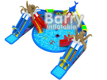 Parque de diversões gigante da água do polvo, parque portátil da água da explosão com brinquedos de flutuação