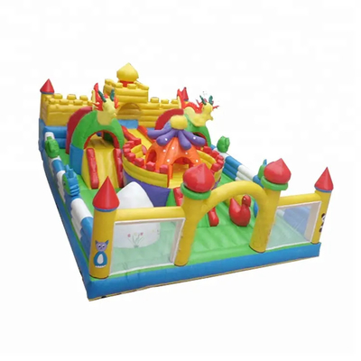 Castelo inflável platô 0,55 mm casa para crianças ao ar livre castelo inflável para playground