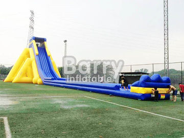 Corrediça inflável comercial gigante amarela/azul/corrediça inflável adulta