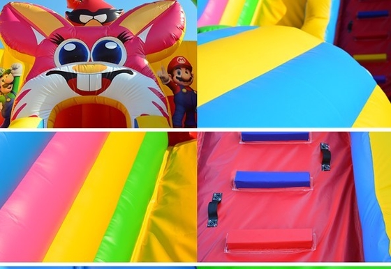 Tema de desenhos animados Grande inflável castelo salto Festa de aniversário Casa salta
