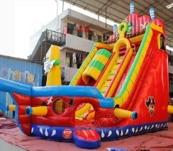 Slides infláveis de água com tema animal Slides pirata nave de vela Slide seco