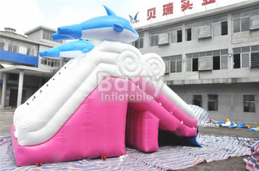do rosa material do golfinho de encerado do Pvc de 0.55mm corrediça inflável para a piscina