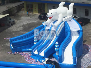 Parque inflável gigante da água do urso exterior com material de encerado do PVC de EN14960 0.55mm